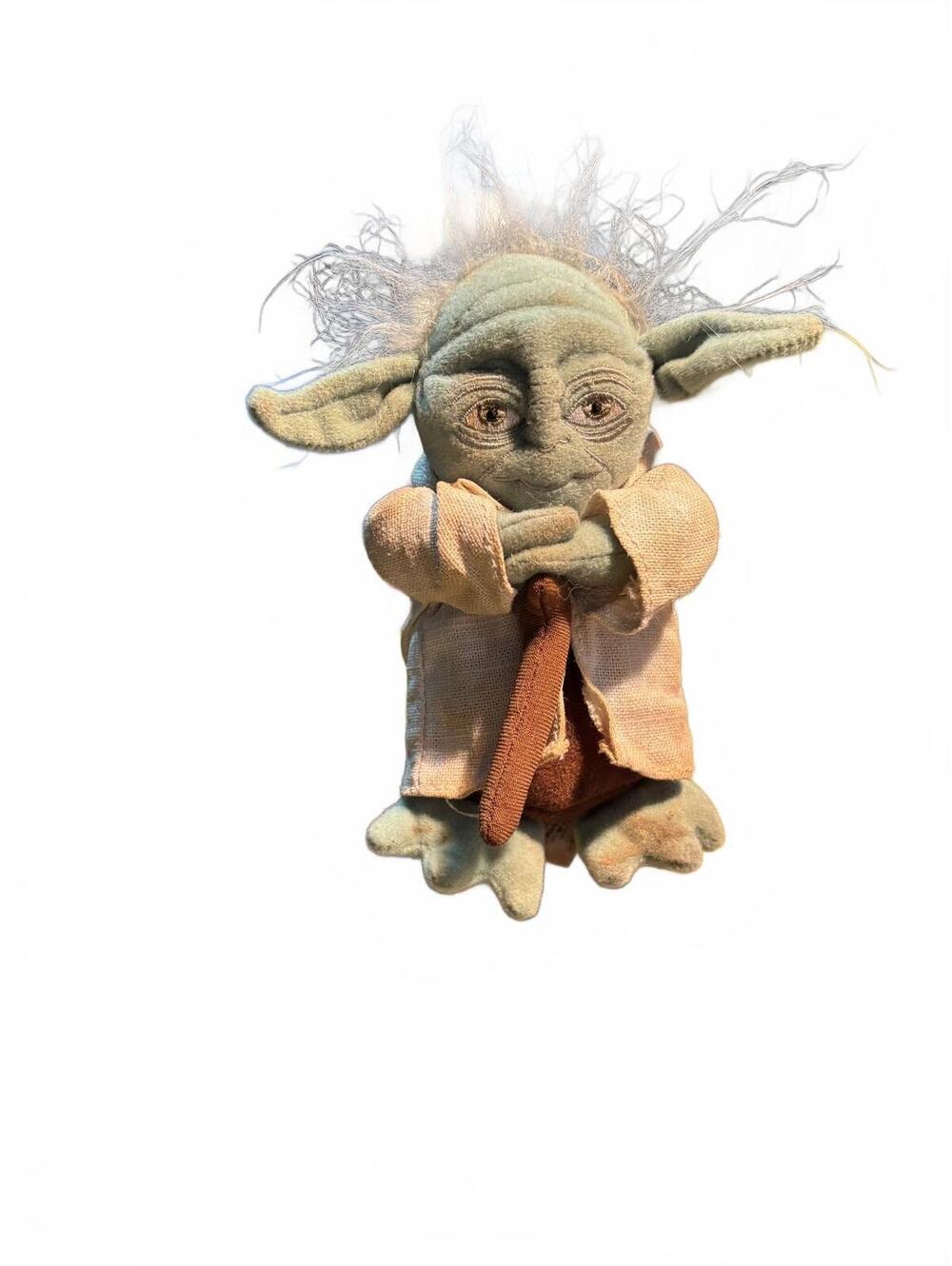 Vintage 2004 Star Wars Yoda Plush Doll with Brown Robe and T